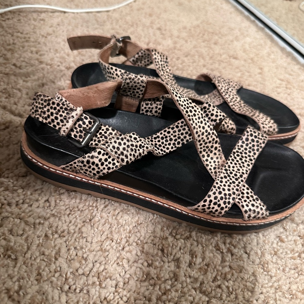 Madewell Spotted Calf Strappy Sandals